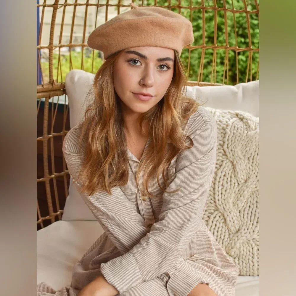 Lack Of Color Women's Camel Beret 100% Wool One Size